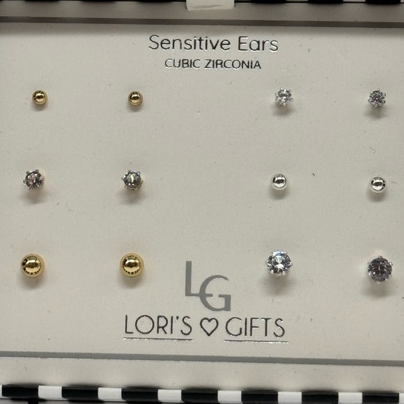 Box Set 6 Pairs Silver And Gold Stud Earrings - Picture 1 of 4